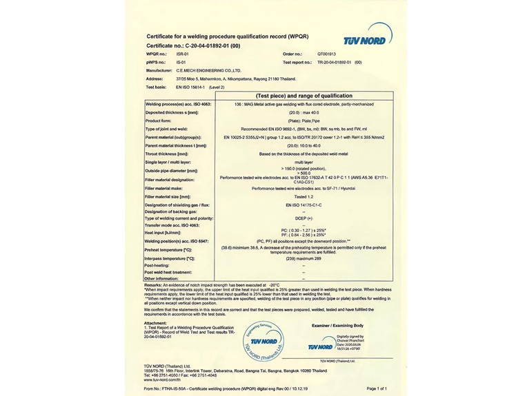 ISO 15609 and ISO 15614 (Welding Procedure Specification)